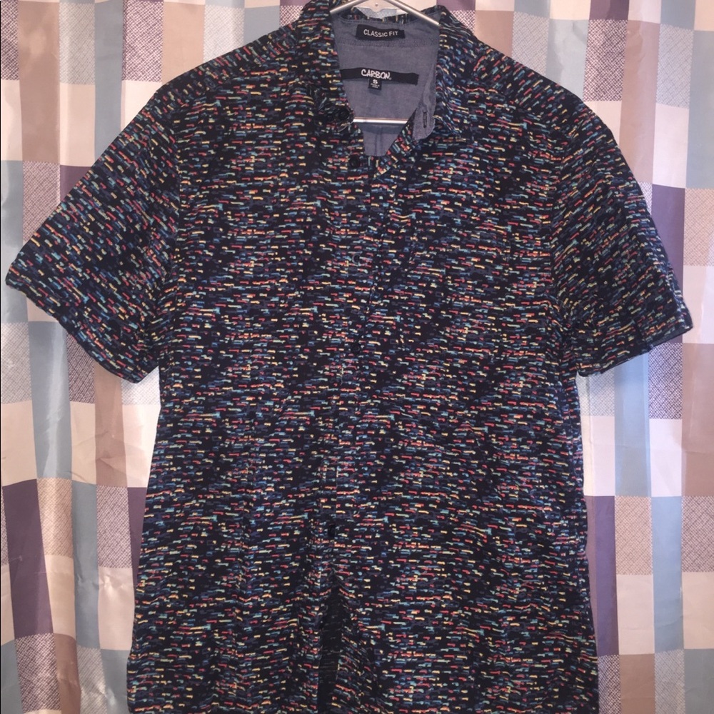 Multi colored design button up